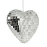 Kersthanger disco hart - zilverkleurig - 9x9.5x3.5 cm